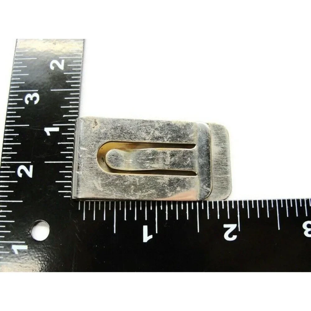 Etched Lines Money Clip Stainless Steel Wallet Credit Card Cash ID Holder